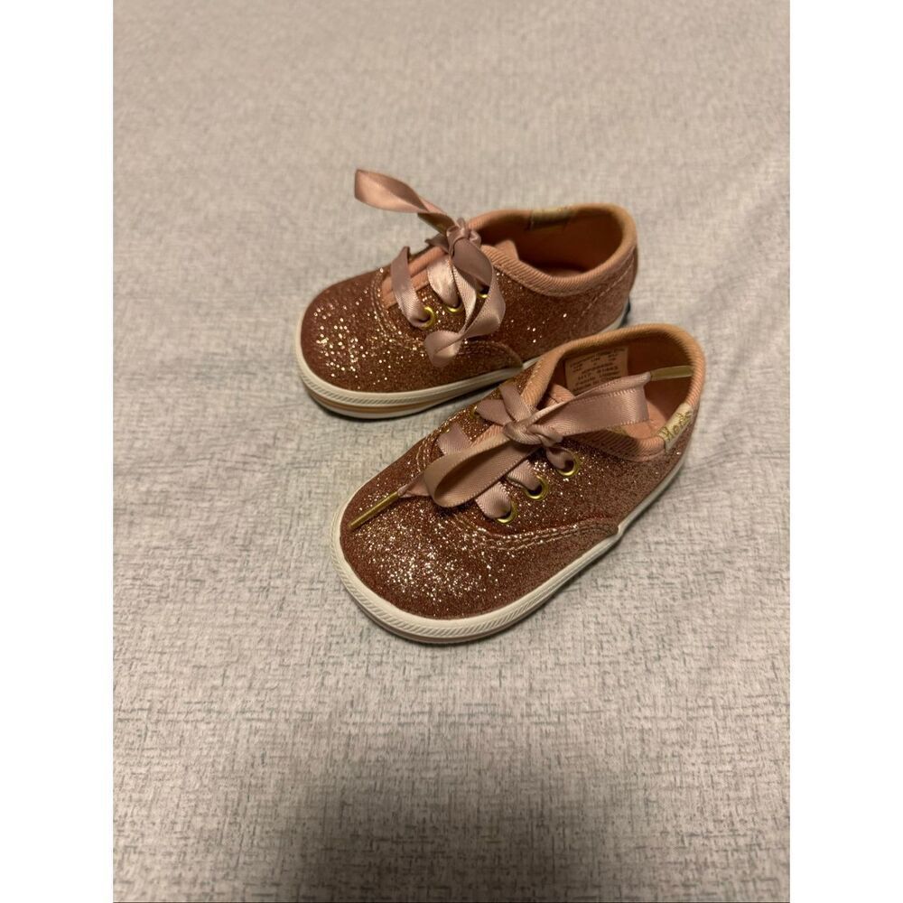 Keds Kate Spade Size 2C 3C Lot New Pink Gliter Kat Silver Cheetah Leopard - Picture 3 of 9